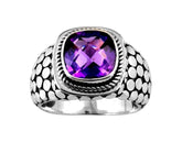 SR-8122-AM-5" Sterling Silver Ring With Amethyst Q. Jewelry Bali Designs Inc